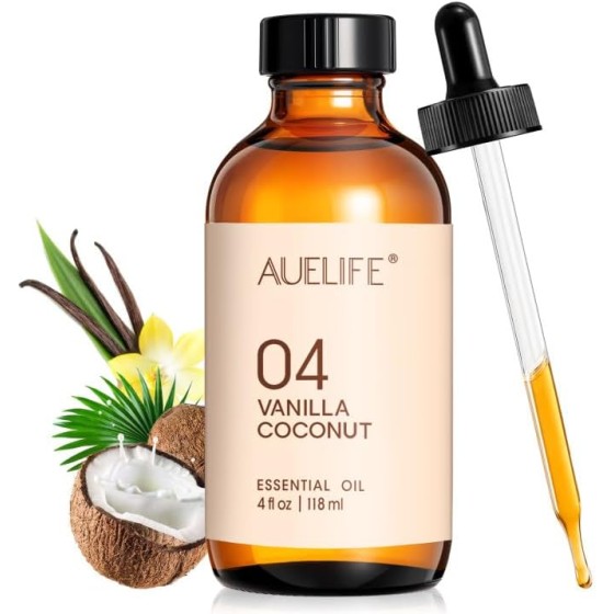 Vanilla Coconut Essential Oil for Diffusers & Candle Making, 118ml (4 fl oz) Large Bottle, Long Lasting Scent Oil for Home Fragrance, Soaps, DIY & Aromatherapy