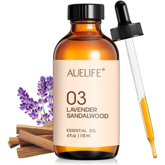 Lavender Sandalwood Essential Oils for Diffusers & Candle Making, 118ml (4 fl oz) Large Bottle, Long Lasting Scent Oil for Home Fragrance, Soap & DIY