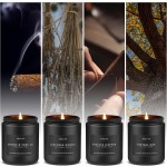 Men Candle Set + Christmas Candle Set, 4Pack Scented Candle, Candle Gifts - Soy Candles Home Scented, Christmas Gift for Women and Men