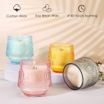 Black Jar & Luxury Glass Scented Candle Set, Candle Gift for Men & Women, Aromatherapy Candle, Candles for Home Scented