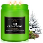Auelife Winter Candles, Fir & Cedarwood Scented Candle – 22oz Large 3-Wick Soy Candles, Long Lasting Aromatherapy, Woodsy Christmas Candle, Holiday Gift for Women & Men