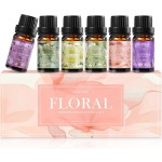 Auelife Floral Essential Oils Set - Mother's Day & Birthsday Gift, 6x10ml Rose, Jasmine, Lavender, Gardenia Pure Fragrance Oils for Diffuser, Candle Making, DIY Bath Bomb, Romantic Home Aromatherapy