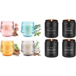 Black Jar & Luxury Glass Scented Candle Set, Candle Gift for Men & Women, Aromatherapy Candle, Candles for Home Scented