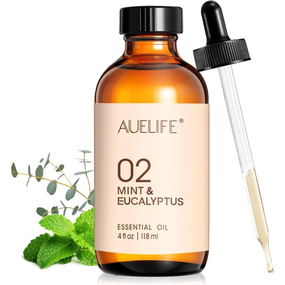 Mint & Eucalyptus Essential Oils for Diffusers & Candle Making, 118ml (4 fl oz) Large Bottle, Long Lasting Fresh Scent Oil for Home Fragrance, Soap, DIY & Aromatherapy