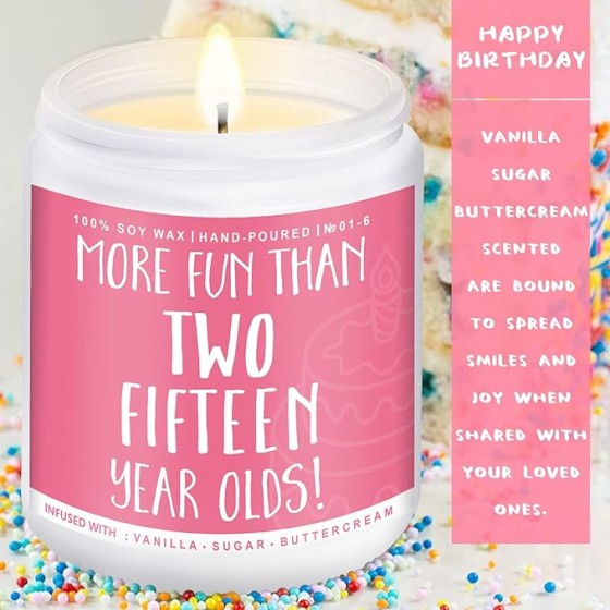80th Birthday Gifts for Women, Perfect Birthday Present, Funny Presents for Mom, Friends, Wife, Sister, 7oz Vanilla Cream-Scented Candle
