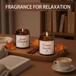 Auelife Fall Candle, Sweet Cinnamon Scented Candle, Fall Scents Soy Candles for Home Scented - Autumn Candles Gifts Set for Men and Women, Holiday, Thanksgiving, 7oz