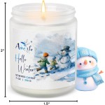 Hello Winter Candle | Fresh Citrus & Jasmine Scented Soy Candles - Winter Aromatherapy Candles Gift for Women & Men, Cozy Holiday Home Décor Candle, Long Lasting Clean Burn