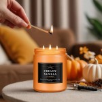 Auelife Creamy Vanilla Scented Candle – 22oz Large 3-Wick Christmas Soy Candle, Sweet Long Lasting Winter Candles for Home, Cozy Candles Gifts for Women & Men