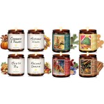 Fall Candle Set + Christmas Candle Set, 4Pack Scented Candle, Soy Candles, Fall Gifts, Holiday Candle Gifts,Christmas Gift for Women and Men