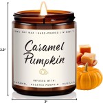 Auelife Fall Candle, Caramel Pumpkin Scented Candle – Fall Soy Candles for Home, Cozy Autumn Aromatherapy Candles, Sweet Pumpkin & Caramel Fragrance | Gift for Women, Home Décor