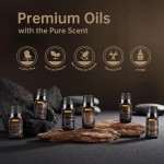 Men Essential Oils Set for Diffuser, Father's Day Gift for Men - 6x10ml Masculine Fragrance Oils for Candle Making, Scented Oil Gift Set, Mahogany, Sandalwood, Cologne, Smoke Vanilla, Oak, Leather