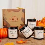 Fall Candle Set + Christmas Candle Set, 4Pack Scented Candle, Soy Candles, Fall Gifts, Holiday Candle Gifts,Christmas Gift for Women and Men