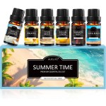 Summer Essential Oils for Diffusers for Home, 6X10ml Fragrance Oils Set, Aromatherapy Oils for Candles Making - Coconut, Pineapple, Beach, Breeze, Lemon, Summer Night | Gift Set for Women, Home, Spa