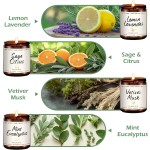 Scented Candles Set | Scented Candle for Home - 4 Pack Candle Gifts, Soy Candles for Home - Aromatherapy Gift of Mint Eucalyptus/Lemon Lavender/Sage Citrus/Vetiver Musk