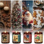 Men Candle Set + Christmas Candle Set, 4Pack Scented Candle, Candle Gifts - Soy Candles Home Scented, Christmas Gift for Women and Men