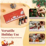 Winter Essential Oil Set, Essential Oils for Diffusers for Home, Fragrance Oil Gift Set | Gingerbread, Candy, Christmas Tree, Spice, Cranberry, Apple Cider | Aromatherapy, Candle & Soap Making