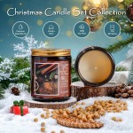 Men Candle Set + Christmas Candle Set, 4Pack Scented Candle, Candle Gifts - Soy Candles Home Scented, Christmas Gift for Women and Men