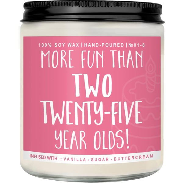 Auelife 50th Birthday Gifts for Women, Best 50th Birthday Gift Ideas, Perfect Birthday Present, Funny Birthday Presents for Mom, Friends, Wife, Sister, 7oz Vanilla Cream-Scented Candle
