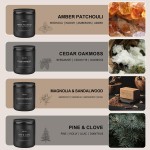 Scented Candles Set | Men Candle Set, Scented Candles for Home, Gifts for Men Aromatherapy Gift Set - 4 Pack Manly Gifts Soy Candle of Leather/Smoke & Vanilla/Oak/Lavender